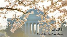  Presentation with geroge washington - Theme with washington dc in spring - jefferson background and a mint green colored foreground