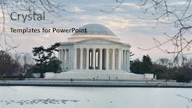  Presentation with memorial - Colorful slides enhanced with washington dc - jefferson memorial backdrop and a light blue colored foreground