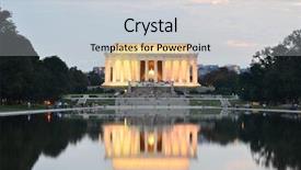  Presentation with lincoln - Presentation theme having washington dc lincoln memorial and its water reflection background and a lemonade colored foreground
