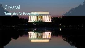  Presentation with lincoln - Slides featuring washington dc lincoln memorial and mirror reflection on the pool at night background and a ocean colored foreground