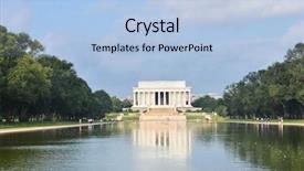  Presentation with mirror reflection - Cool new presentation theme with washington dc lincoln memorial backdrop and a light blue colored foreground