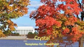  Presentation with lincoln - Beautiful PPT theme featuring washington dc lincoln memorial backdrop and a tawny brown colored foreground