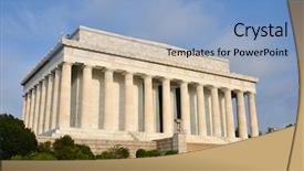  Presentation with lincoln - Colorful slide set enhanced with golden statue inside public royal temple bangkok thailand backdrop and a coral colored foreground