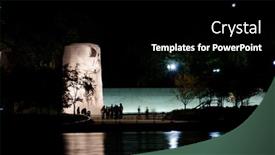  Presentation with martin luther king - Slide deck with 3d human thinking bubbles - did background and a tawny brown colored foreground.