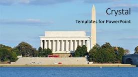  Presentation with memorial day - Audience pleasing presentation theme consisting of autumn day including lincoln memorial backdrop and a light blue colored foreground