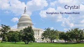  Presentation with capitol - Presentation theme consisting of washington dc us capitol building background and a light blue colored foreground