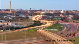  Presentation with highways - Presentation theme consisting of washington-dc-usa-cityscape background and a  colored foreground