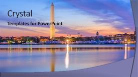  Presentation with washington dc usa map - Audience pleasing presentation design consisting of washington dc usa in spring backdrop and a light blue colored foreground