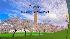 Presentation with season - Presentation theme with washington dc usa in spring background and a light blue colored foreground