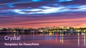  Presentation with skyline - Presentation theme enhanced with washington-dc-usa-skyline background and a tawny brown colored foreground