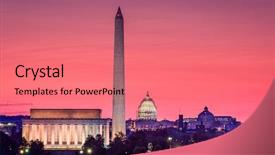  Presentation with skyline - Amazing PPT theme having washington dc usa skyline backdrop and a coral colored foreground