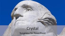  Presentation with george washington - Colorful slide deck enhanced with washington face on mount rushmore backdrop and a light gray colored foreground