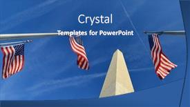  Presentation with america - Slide deck with washington-monument-and-national-flags background and a ocean colored foreground