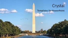  Presentation with lincoln - Audience pleasing presentation theme consisting of washington monument and the pool backdrop and a light blue colored foreground
