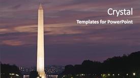  Presentation with pink sky - Cool new slide set with focus on monument against purple backdrop and a gray colored foreground