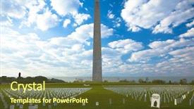  Presentation with iraq war - Audience pleasing slides consisting of washington monument over iraq war backdrop and a tawny brown colored foreground