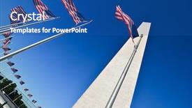  Presentation with united states - Colorful presentation theme enhanced with washington monument with waving united backdrop and a ocean colored foreground