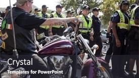  Presentation with bikers - PPT layouts enhanced with boy enjoying climbing on tree background and a gray colored foreground.