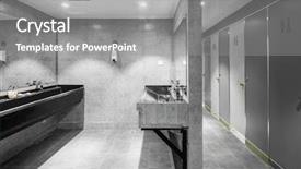  Presentation with public - Cool new slide set with washrooms - design and decoration of public backdrop and a gray colored foreground