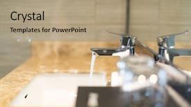  Presentation with hotel - Audience pleasing theme consisting of washrooms - faucet in hotel washroom backdrop and a  colored foreground