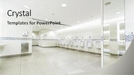  Presentation with toilet - Presentation theme having sea shell isolated on a white background background and a sky blue colored foreground.