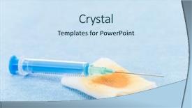  Presentation with waste - Beautiful presentation featuring syringe drugs chemotherapy - waste after a flu shot backdrop and a sky blue colored foreground