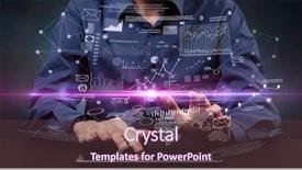  Presentation with in financial action - Presentation theme with waste charts - businessman in formal attire typing background and a  colored foreground