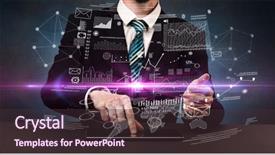  Presentation with formal - Audience pleasing PPT layouts consisting of waste charts - businessman in formal attire typing backdrop and a tawny brown colored foreground