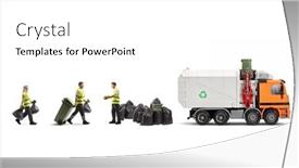  Presentation with waste - Slides enhanced with waste-collectors-with-a-truck background and a white colored foreground