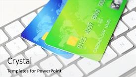  Presentation with cost - Beautiful theme featuring waste cost - credit cards on keyboard close backdrop and a white colored foreground