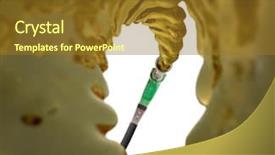  Presentation with fuel - Amazing slides having waste cost - green gas nozzle wasting fuel backdrop and a tawny brown colored foreground