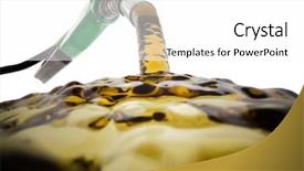  Presentation with fuel - Cool new slides with waste cost - green gas nozzle wasting fuel backdrop and a white colored foreground