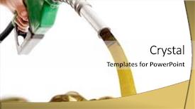  Presentation with terminal storage tank - Audience pleasing presentation theme consisting of waste cost - male hand pumping gasoline backdrop and a white colored foreground