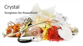  Presentation with garbage - Audience pleasing presentation theme consisting of waste disposal - garbage backdrop and a white colored foreground