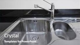  Presentation with waste - Audience pleasing presentation theme consisting of waste disposal - modern stainless steel kitchen sink backdrop and a  colored foreground