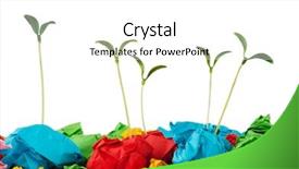  Presentation with recycling paper - Audience pleasing PPT theme consisting of waste disposal - paper recycling concept with seedlings backdrop and a white colored foreground