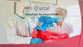  Presentation with covid coronavirus - Amazing PPT layouts having waste-disposal-in-clinic backdrop and a soft green colored foreground