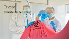  Presentation with waste - PPT theme consisting of waste-disposal-of-infectious-waste background and a soft green colored foreground