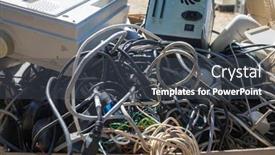  Presentation with electronic waste - Presentation design having waste-electronic-and-electrical-equipment background and a dark gray colored foreground