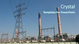  Presentation with power plant - Slide deck having waste energy - power plant background and a ocean colored foreground