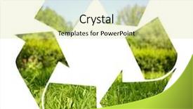  Presentation with recycling - Audience pleasing slide deck consisting of waste icon - collage with recycling ecology symbol backdrop and a blonde colored foreground