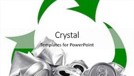  Presentation with recycle - Theme enhanced with waste icon - recycle concept metal cans background and a white colored foreground