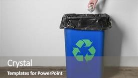  Presentation with smar garbage - Amazing PPT layouts having waste icon - woman throwing garbage in rubbish backdrop and a gray colored foreground