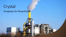  Presentation with industrial waste - Slides having waste incineration plant with stack background and a light blue colored foreground