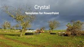  Presentation with clear sunny day rural landscape - Beautiful PPT theme featuring waste land - british rural landscape in winter backdrop and a gray colored foreground