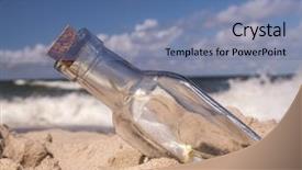  Presentation with stuck - Audience pleasing PPT layouts consisting of waste land - corked bottle with message stuck backdrop and a teal colored foreground