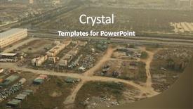  Presentation with land pollution - PPT layouts having waste land - industrial wasteland in china background and a  colored foreground