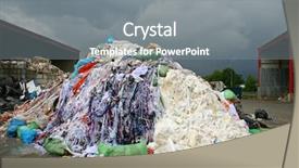  Presentation with hazardous and nuclear waste - Slide set having waste material on a stormy background and a gray colored foreground