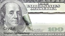  Presentation with dollar - PPT layouts featuring waste money - torn dollar banknote with space background and a light gray colored foreground