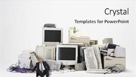  Presentation with digital technologies - Beautiful presentation design featuring waste people - digital composite of businessman sitting backdrop and a white colored foreground